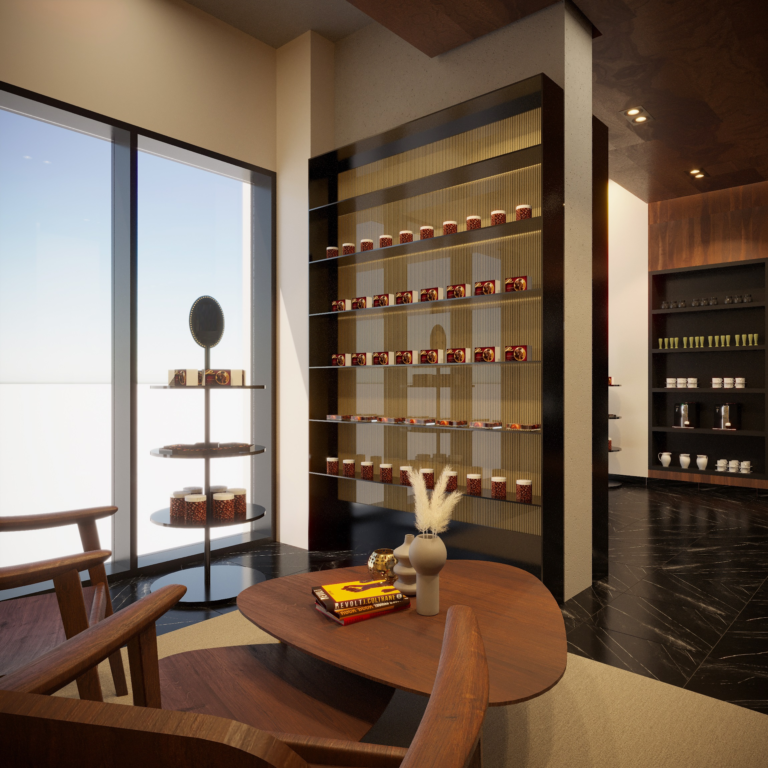 Chocolate Shop Cafe by Paso Studios interior design in Qatar