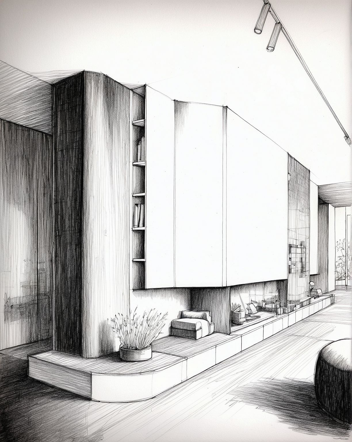 Interior Sketching design by Paso Studios in Qatar