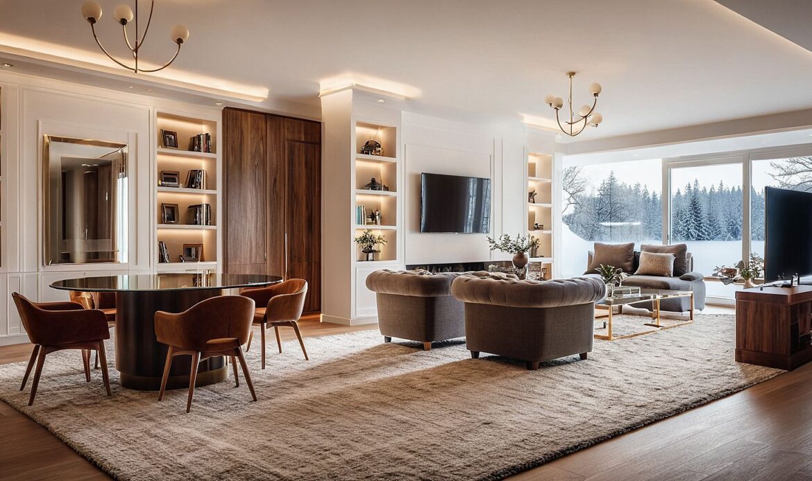 Cozy spacious living room Design by Paso Studios interior design in Qatar