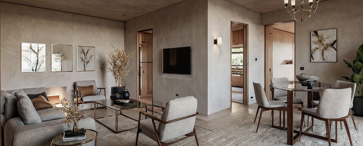 Renovated Living Room Space Renovated Living Room Space design by Paso Studios in Qatar